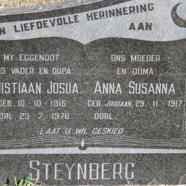 STEYNBERG Christiaan Josua 1916-1976 &amp; Anna Susanna JORDAAN 1917-