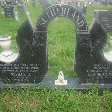 SUTHERLAND Neville J. 1951-1995 &amp; Elizabeth M.I. 1956-