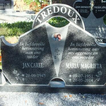 TREDOUX Jan Carel 1945- &amp; Maria Magrieta 1951-2014