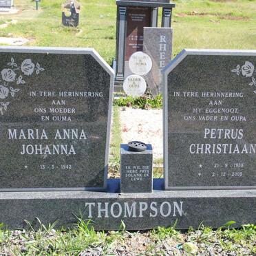 THOMPSON Petrus Christiaan 1938-2005 &amp; Maria Anna Johanna 1942-