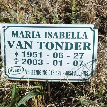 TONDER Maria Isabella, van 1951-2003