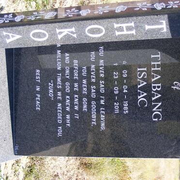 THOKOA Thabang Isaac 1985-2011