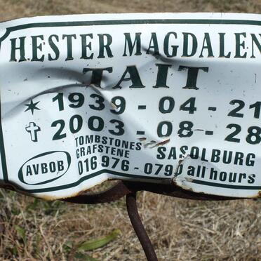 TAIT Hester Magdalena 1939-2003