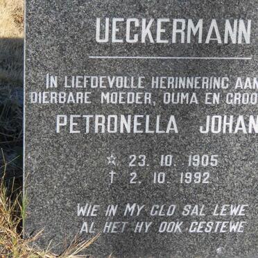 UECKERMANN Sidney Arthur 1892-1985 &amp; Petronella Johanna 1905-1992