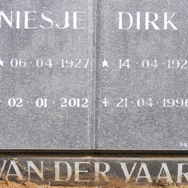 VAART Dirk, van der 1921-1996 &amp; Niesje 1927-2012