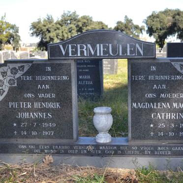 VERMEULEN Pieter Hendrik Johannes 1949-1977 &amp; Magdalena Magrietha Cathrina 1953-1977