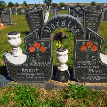 VORSTER Daan 1929-1999 &amp; Hester 1934-