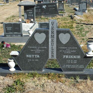 VERMEULEN Frikkie 1939-2001 &amp; Netta 1942-