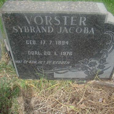 VORSTER Sybrand Jacoba 1894-1976