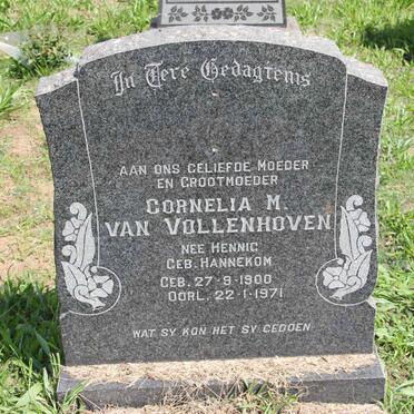 VOLLENHOVEN Cornelia M., van voorheen HENNIG nee HANNEKOM 1900-1971