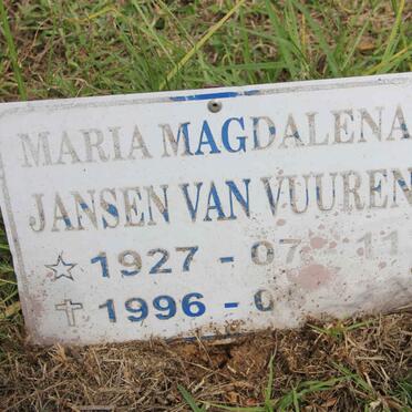 VUUREN Maria Magdalena, Jansen van 1927-1996