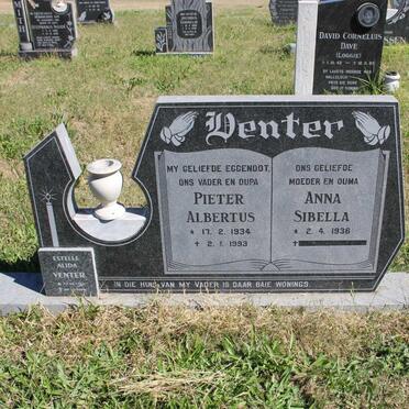 VENTER Pieter Albertus 1934-1993 &amp; Anna Sibella 1936- :: VENTER Estelle Alida 1971-2006