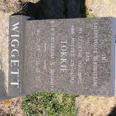 WIGGETT Catharina S. nee BOSHOFF 1923-1977