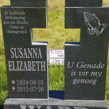 WARD Susanna Elizabeth 1924-2015