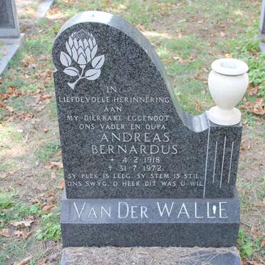 WALLE Andreas Bernardus, van der 1918-1972