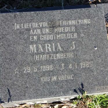W?? Maria J., van nee HARTZENBERG 1898-1985
