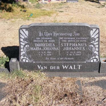 WALT Stephanus Johannes, van der 1921-1980 &amp; Dorothea Maria Johanna 1921-1998