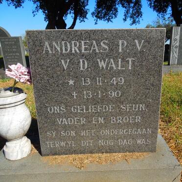 WALT Andreas P.V., v.d. 1949-1990