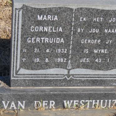 WESTHUIZEN Nicolaas George, van der 1926-2004 &amp; Maria Cornelia Gertruida 1932-1982