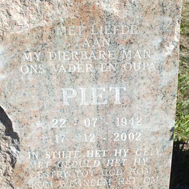 WESTHUIZEN Piet, van der 1942-2002