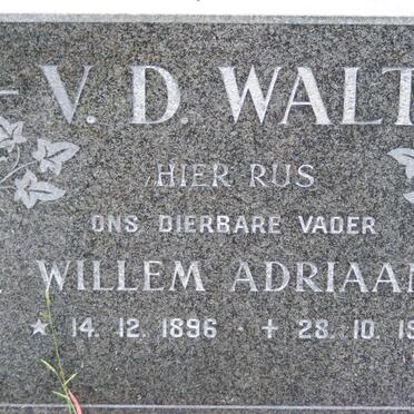 WALT Willem Adriaan, v.d. 1896-1971