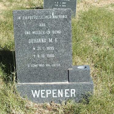 WEPENER Johanna M.F. 1895-1980