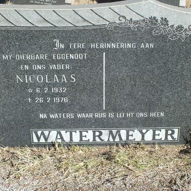 WATERMEYER Nicolaas 1932-1976