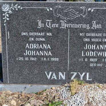 ZYL Johannes Lodewikus, van 1909-1981 &amp; Adriana Johanna 1912-1999