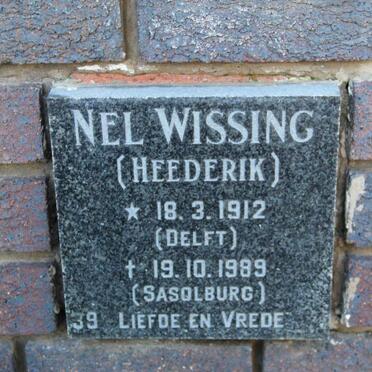 WISSING Nel 1912-1989