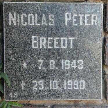 BREEDT Nicolas Peter 1943-1990