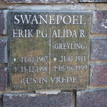 SWANEPOEL Erik P.G. 1907-1998 &amp; Alida R. GREYLING 1911-1999