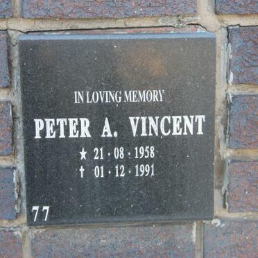 VINCENT Peter A. 1958-1991