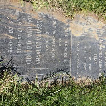 ? Johannes Albertus Isias 1902-1967 &amp; Susanna Johanna Jacoba FOURIE 1902-1975