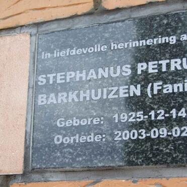BARKHUIZEN Stephanus Petrus 1925-2003