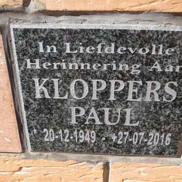 KLOPPERS Paul 1949-2016