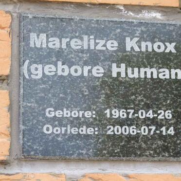 KNOX Marelize nee HUMAN 1967-2006
