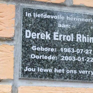 RHIND Derek Errol 1963-2003