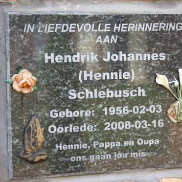 SCHLEBUSCH Hendrik Johannes 1956-2008