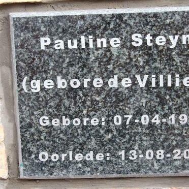 STEYN Pauline nee DE VILLIERS 1944-2011