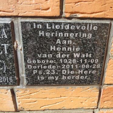 WALT Hennie, van der 1928-2011