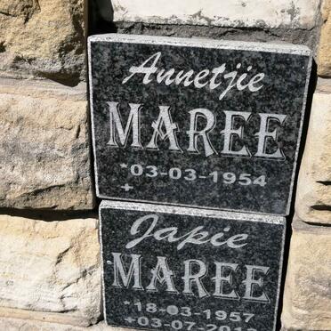 MAREE Japie 1957-201? &amp; Annetjie 1954-