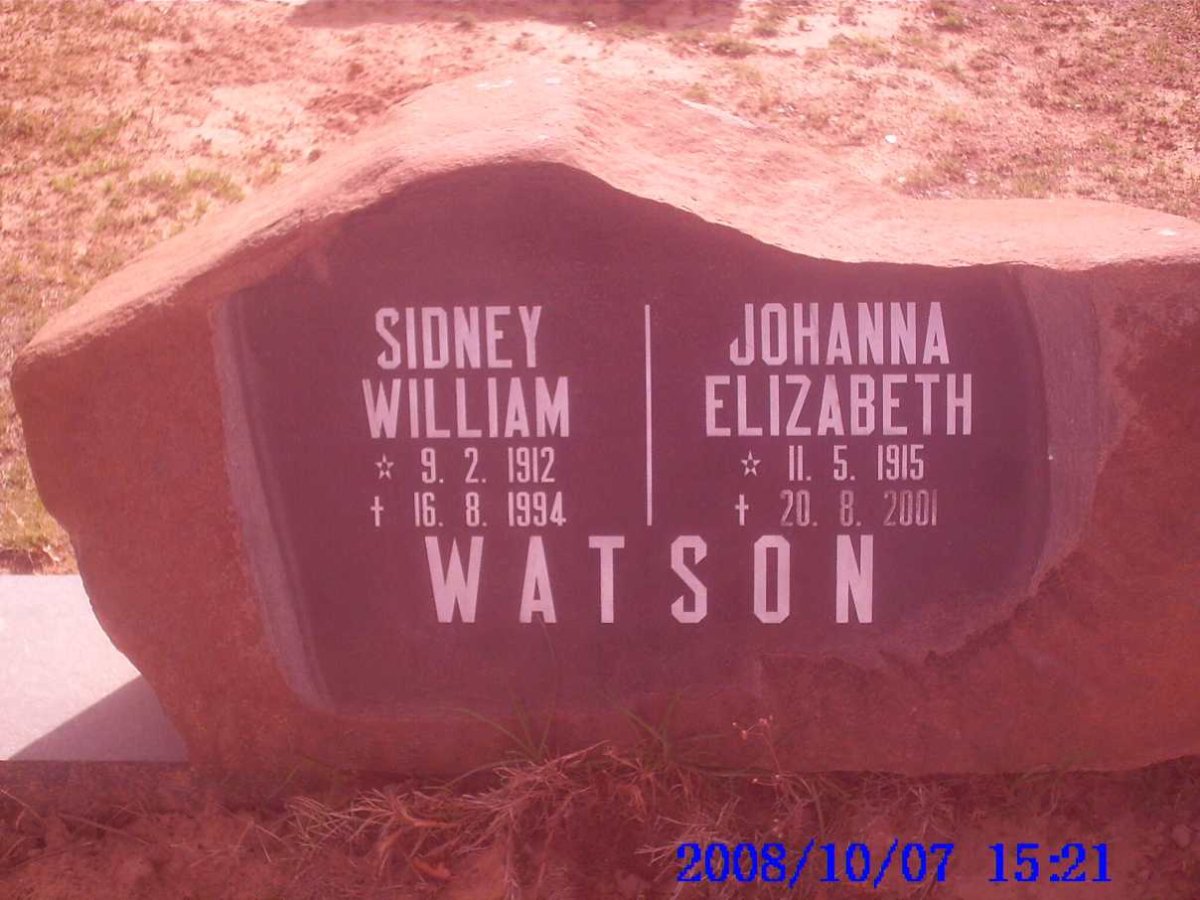 WATSON Sidney William 1912-1994 &amp; Johanna Elizabeth 1915-2001