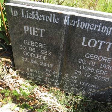 ? Piet 1933-2017 &amp; Lottie 1936-2000