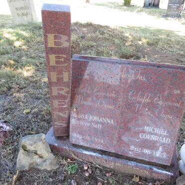 BEHRENS Michiel Coenraad 1927- &amp; Maria Johanna NEL 1934-2003