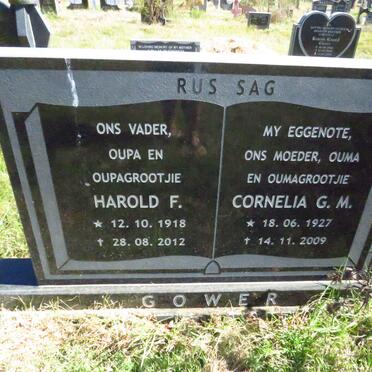 GOWER Harold F. 1918-2012 & Cornelia G.M. 1927-2009