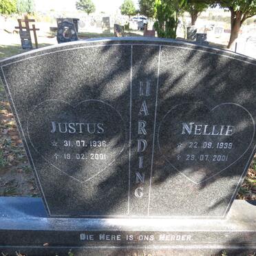 HARDING Justus 1936-2001 &amp; Nellie 1939-2001