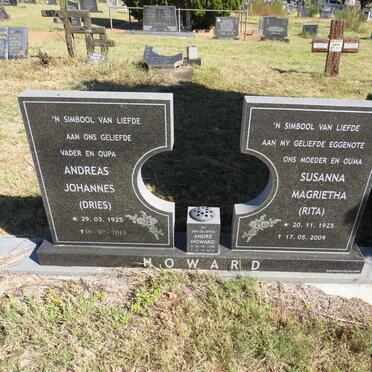 HOWARD Andreas Johannes 1925-2013 &amp; Susanna Magrietha 1925-2009 :: HOWARD Andre 1958-2012