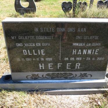 HEFER Ollie 1910-1999 & Hannie 1913-2000