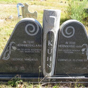 KÜHN George Matheus 1939-2002 &amp; Cornelia Elizabeth 1943-