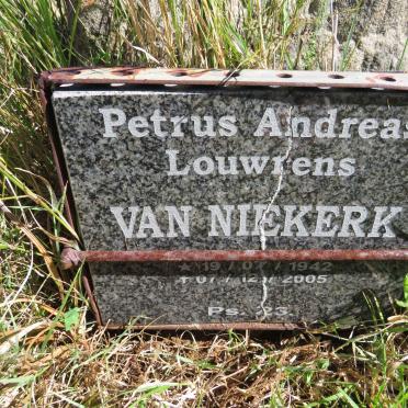 NIEKERK Petrus Andreas Louwrens, van 1942-2005